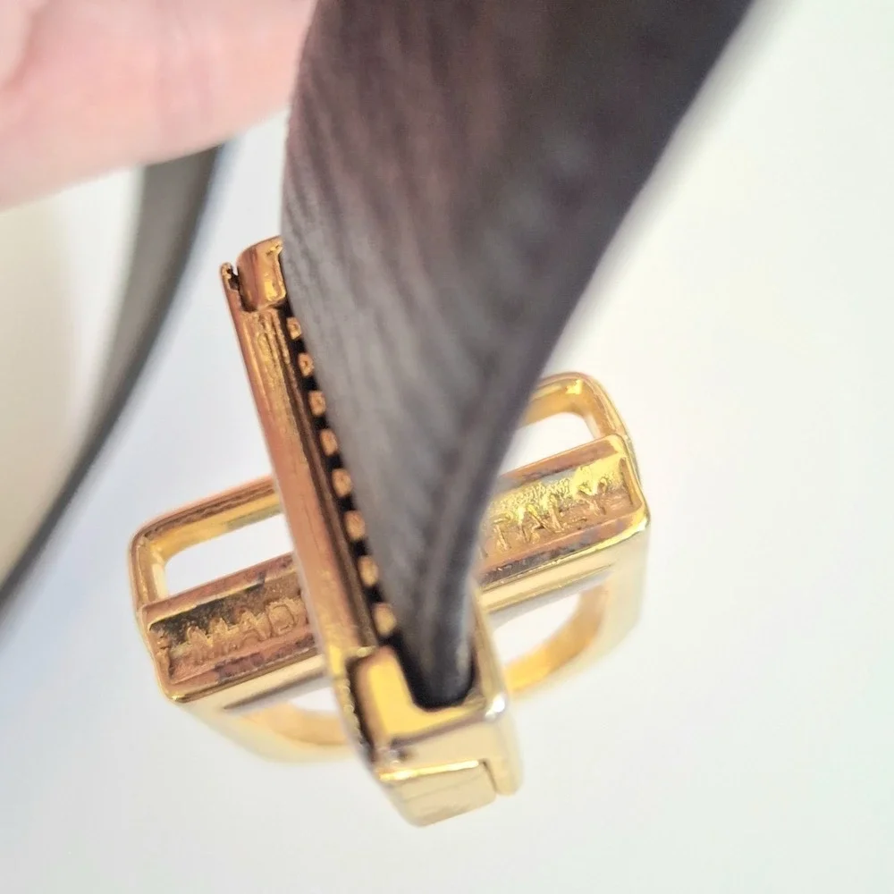 Men's Luxury Reversible Blk/Brown Lambskin Leather Belt 33